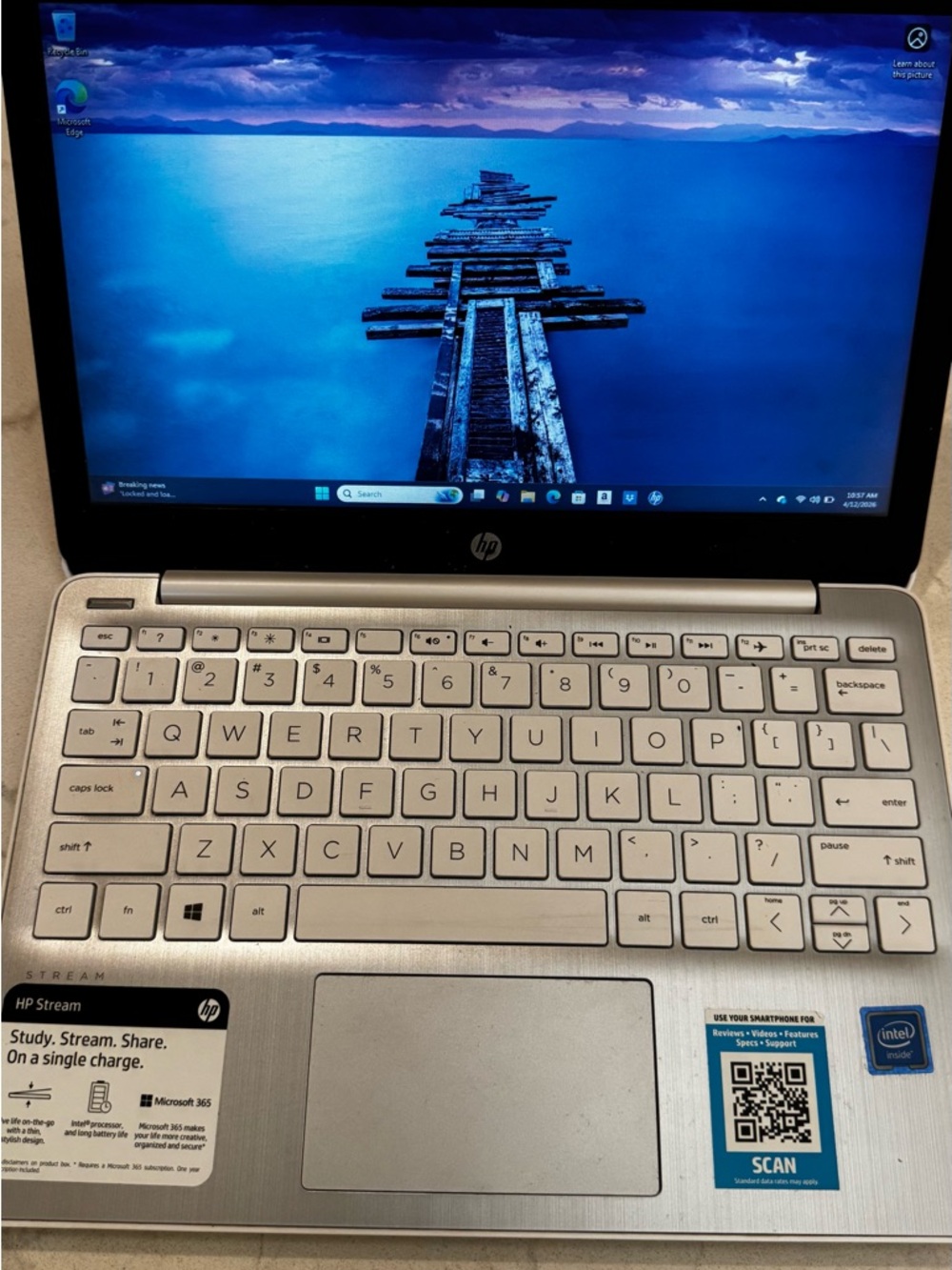 HP Silver and Black 11.6" Laptop with Chiclet Keyboard